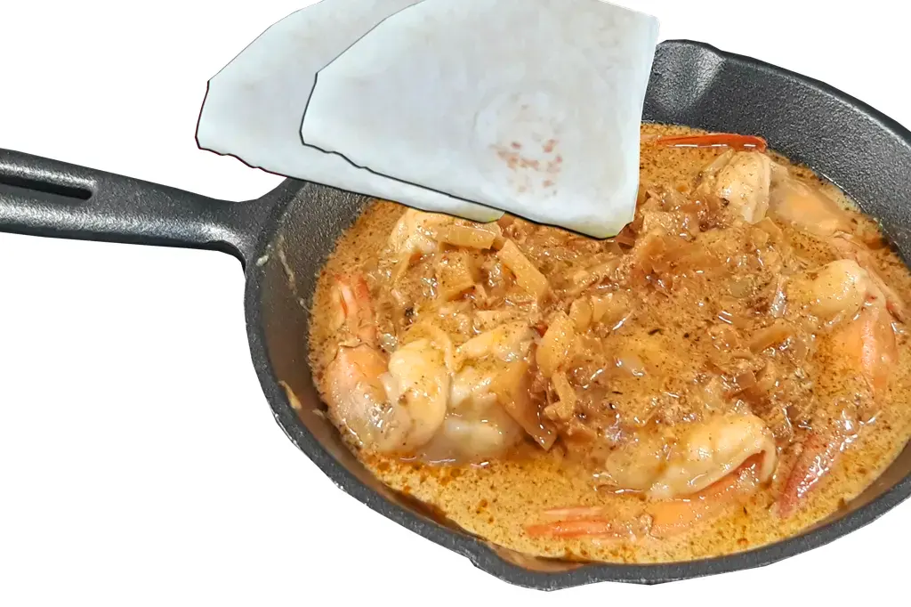 Cajun Skillet Shrimp with 2 Soft Tortillas