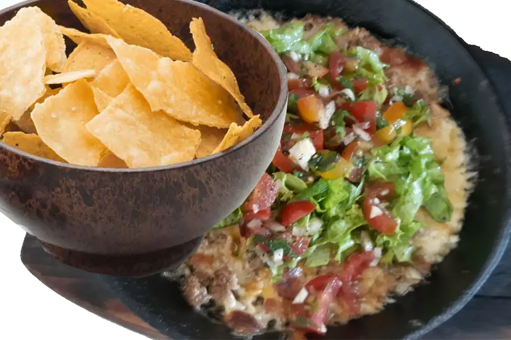 Queso Fundido with Bowl of Chips